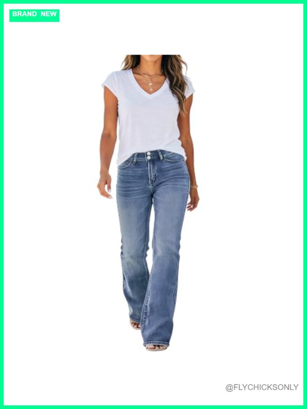 Women's High Waisted Bootcut Flare Jeans Stretchy Denim Wide Leg Pants